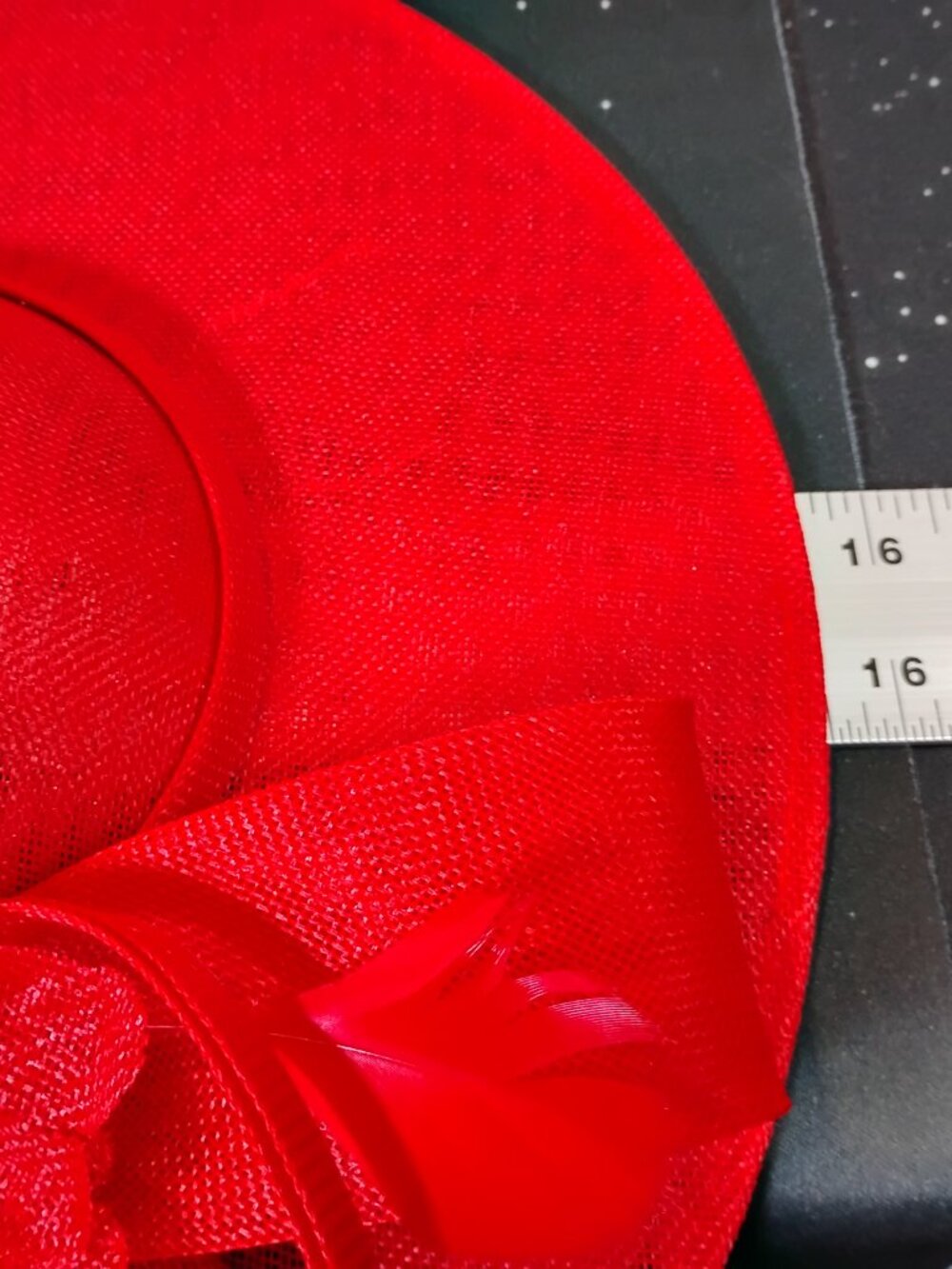 Red Fascinator Hat Kentucky Derby Church Wedding Tea Party Floral Feather - Picture 6 of 6